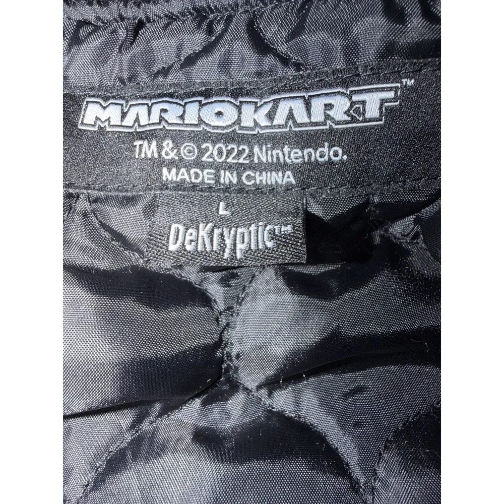 Mario Kart Nintendo DeKryptic Satin Jacket Mario Bowser Patch Size L